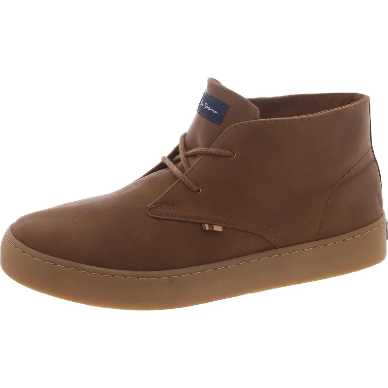 Men's Ergonomic Boots Ben Sherman Mens Faux Leather Lace-Up Chukka Boots