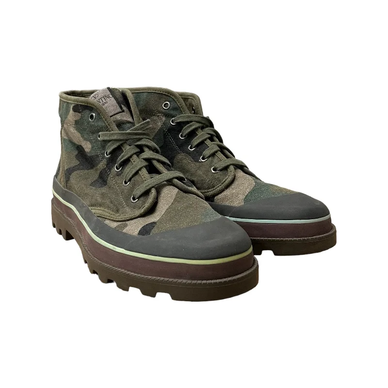 Men's Casual Shoes VALENTINO/Hi-Sneakers/EU 41.5/Camouflage/Cotton/GRN/CANVAS CAMO ARMY BOOT Men's Casual Shoes VALENTINO/Hi-Sneakers/EU 41.5/Camouflage/Cotton/GRN/CANVAS CAMO ARMY BOOT