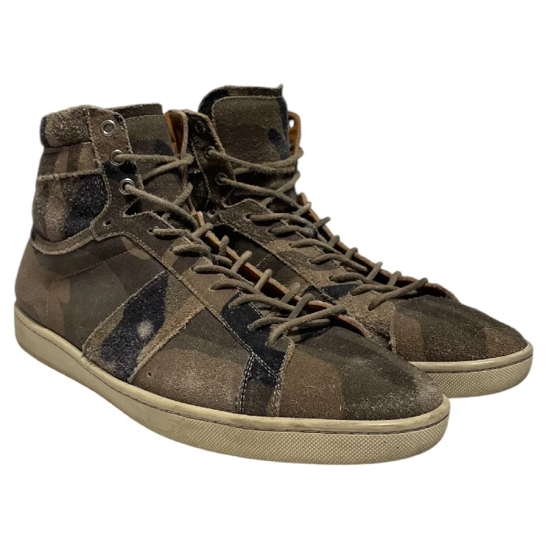 Men's Adaptive Fit Shoes SAINT LAURENT/Hi-Sneakers/EU 42.5/Camouflage/Suede/GRN/