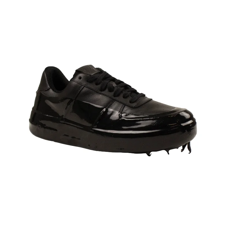 Men's Modern Shoes 424 ON FAIRFAX Black Wax Dipped Low Top Sneakers