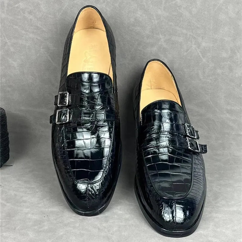Shop Stylish Shoes At Unbeatable Prices Men's Business Style Black Genuine Leather Buckle Strap Loafers Shop Stylish Shoes At Unbeatable Prices Men's Business Style Black Genuine Leather Buckle Strap Loafers
