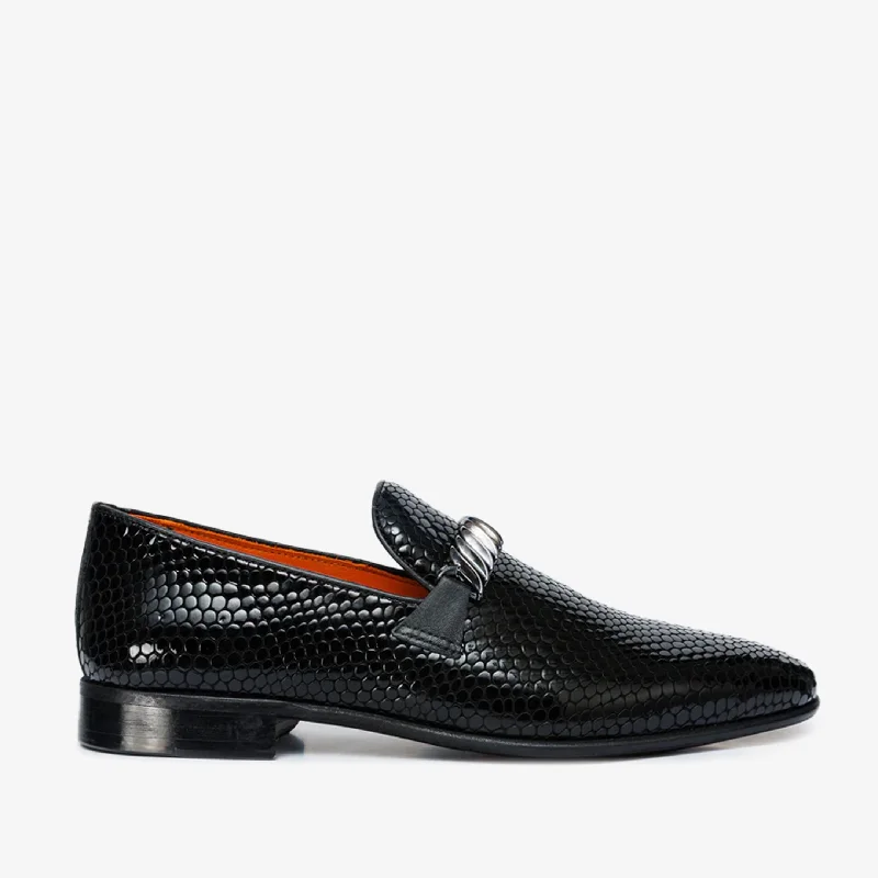 Men's Seamless Design Shoes The King Black Bit Dress Loafer Men Shoe
