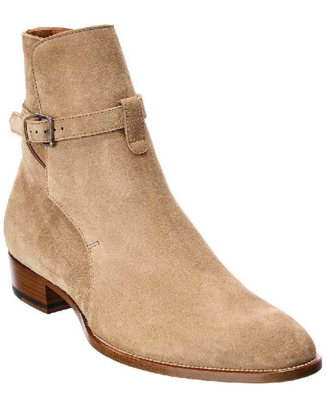 Men's Slip-Resistant Shoes Saint Laurent Wyatt Jodhpur Suede Boot