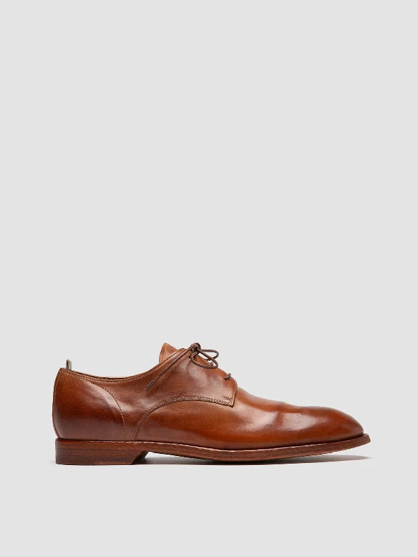 Men's Supportive Boots SOUND 002 - Brown Leather Derby Shoes