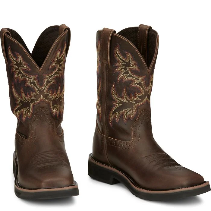 Men's Moisture-Wicking Shoes Justin Mens Driller Western Work Boots Style SE4689