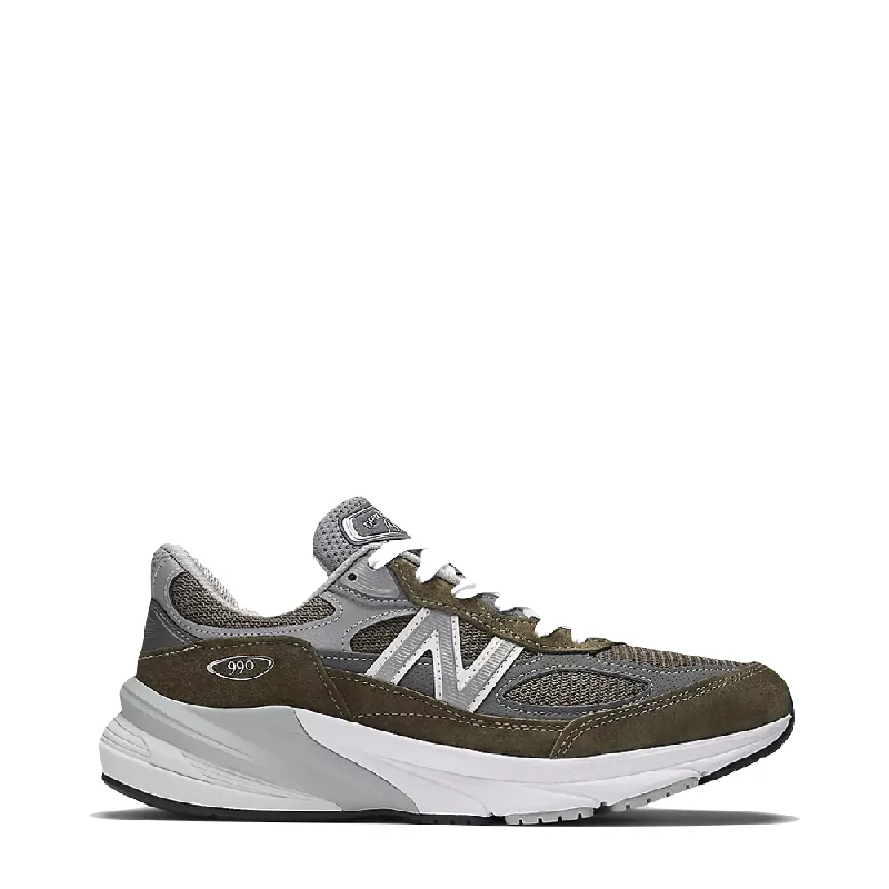 Men's Sporty Shoes New Balance Men's Made in USA 990v6 Sneaker in Olive with Grey