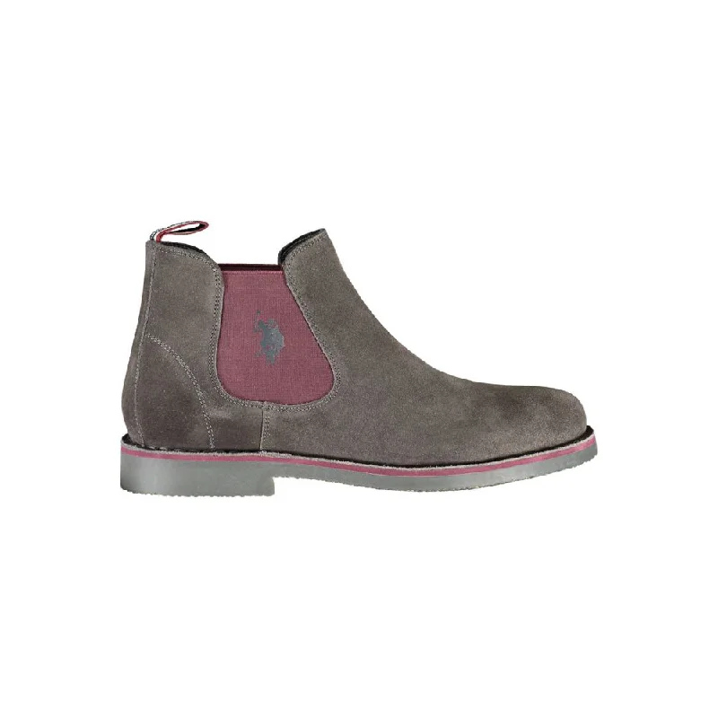 Men's High-Quality Shoes U.S. POLO ASSN. Gray Leather Men Men's Boot