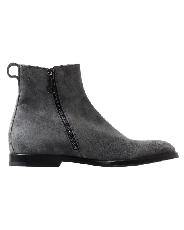 Men's Supportive Shoes Dolce & Gabbana Exclusive Grey Leather Chelsea Boots