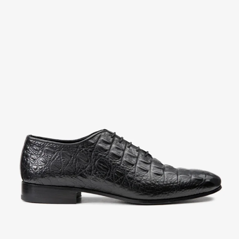 Men's Minimalist Boots The Randor Black Leather Oxford Men Shoe