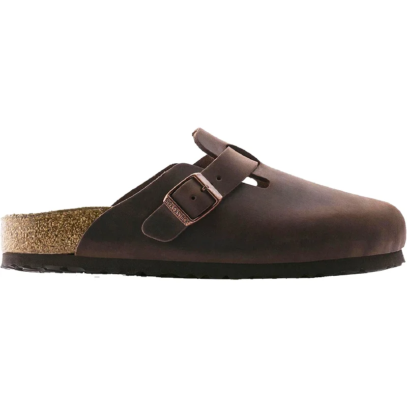 Men's Durable Boots Unisex Birkenstock Boston Soft Footbed Habana Oiled Leather