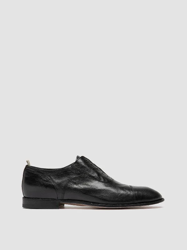 Men's Ultra-Light Shoes SOLITUDE 003 - Black Leather Oxford Shoes