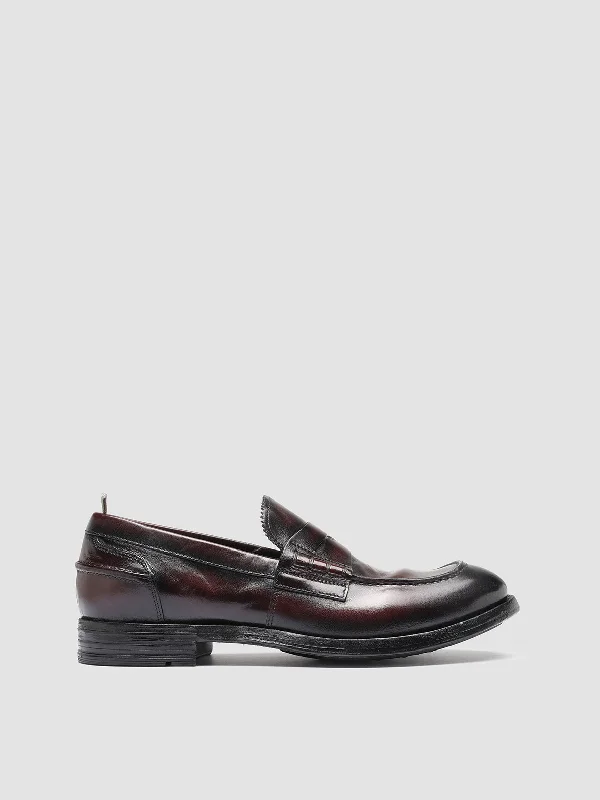 Men's Premium Shoes BALANCE 011 - Burgundy Leather Penny Loafers