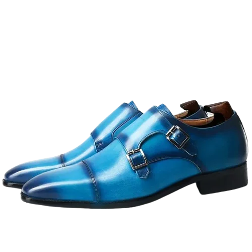 Men's Odor-Resistant Boots Men's Luxury Blue Double Buckle Strap Casual Slip-on Dress Shoes Men's Odor-Resistant Boots Men's Luxury Blue Double Buckle Strap Casual Slip-on Dress Shoes