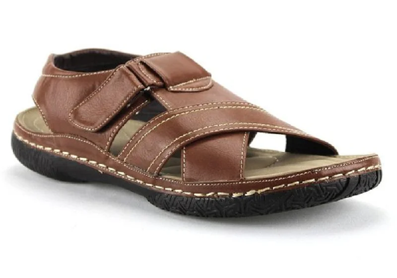 Men's Reinforced Sole Boots Men's Rocus Comfort Open Toe Walking Sandals JF3-41 Tan