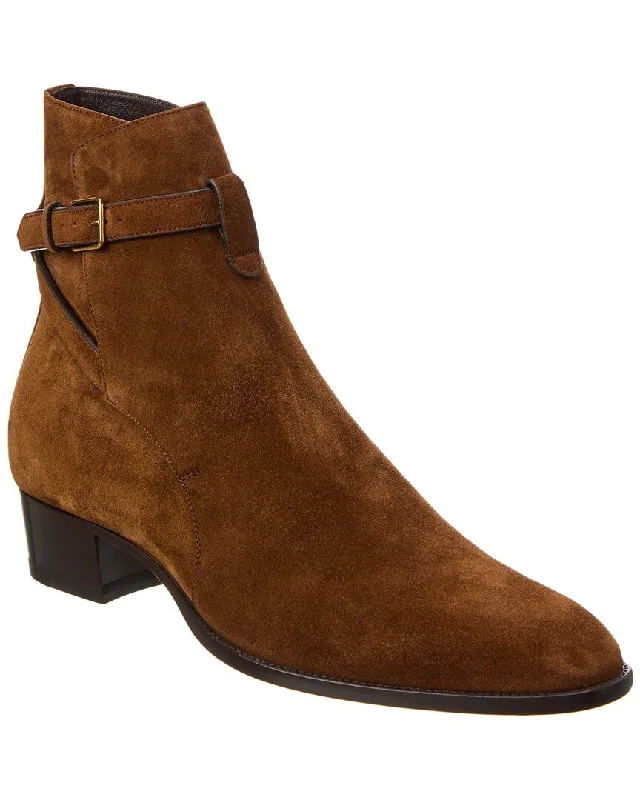 Men's Eco-Friendly Shoes Saint Laurent Wyatt Jodphur Suede Bootie