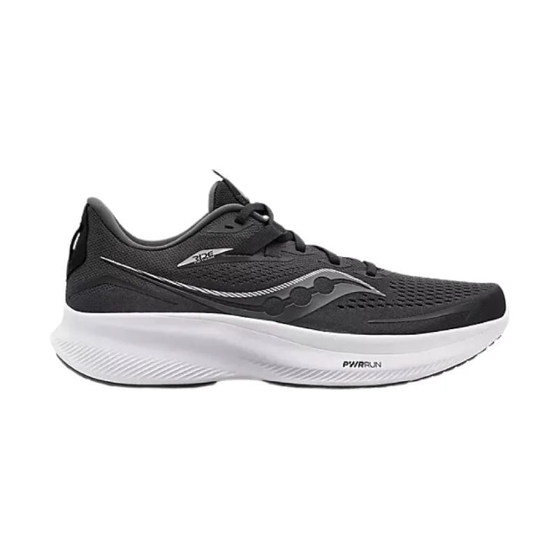 Men's Supportive Boots Saucony Men's Ride 15 Running Shoes - Black/White - ONLINE STORE CREDIT/EXCHANGE ONLY Men's Supportive Boots Saucony Men's Ride 15 Running Shoes - Black/White - ONLINE STORE CREDIT/EXCHANGE ONLY