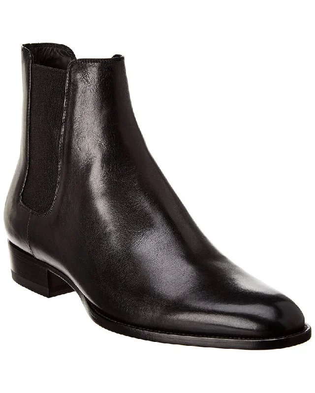 Men's Energy-Return Shoes Saint Laurent Wyatt 30 Leather Chelsea Boot