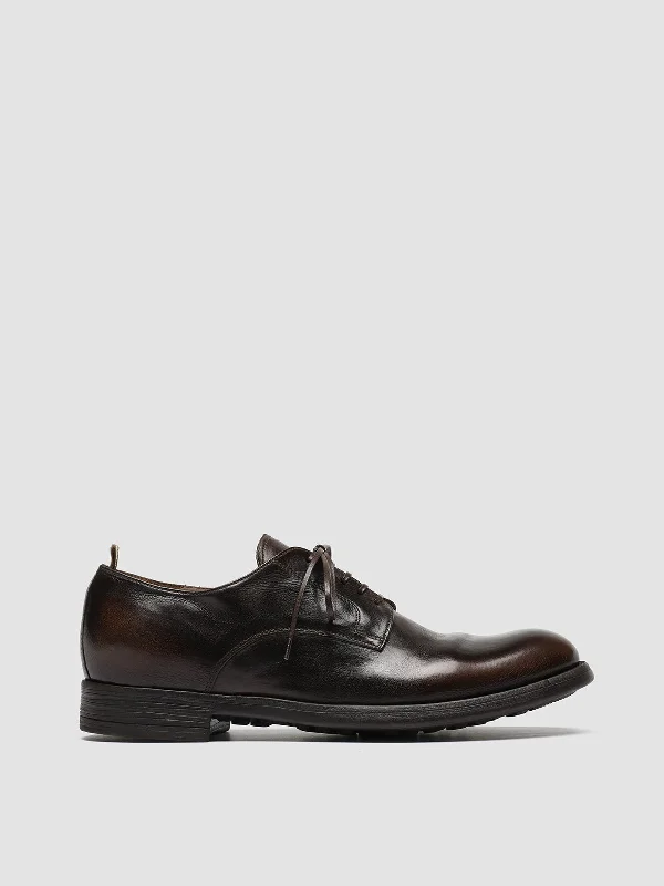Men's Cushioned Shoes CHRONICLE 001 - Brown Leather Derby Shoes