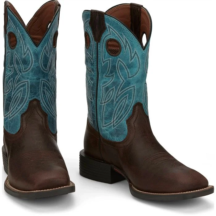 Men's Flexible Shoes JUSTIN MENS BOWLINE CHOCOLATE SQUARE TOE WESTERN BOOTS STYLE SE7524 Men's Flexible Shoes JUSTIN MENS BOWLINE CHOCOLATE SQUARE TOE WESTERN BOOTS STYLE SE7524