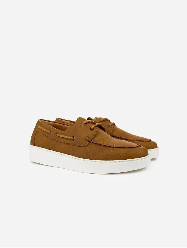 Comfortable Shoes For Men Oca Men's Vegan Suede Boat Shoes | Tan