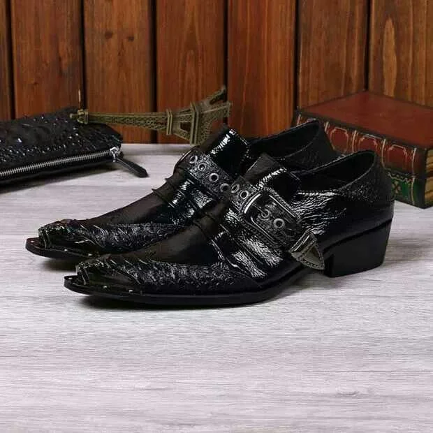 Men's Fashionable Boots Men's Black Business Formal Genuine Leather Buckle Dress Shoes Men's Fashionable Boots Men's Black Business Formal Genuine Leather Buckle Dress Shoes