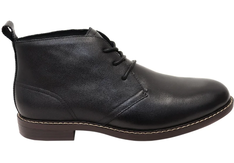 Men's Cushioned Boots Hush Puppies Harbour Mens Wide Width Leather Lace Up Boots