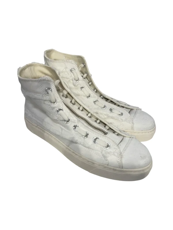 Men's Comfortable Shoes UNDERCOVER/Hi-Sneakers/L/White/Cotton/UI1C4F01