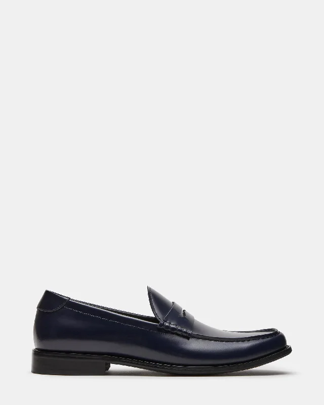 Exclusive Discount On Stylish Shoes TOPIA NAVY BOX LEATHER