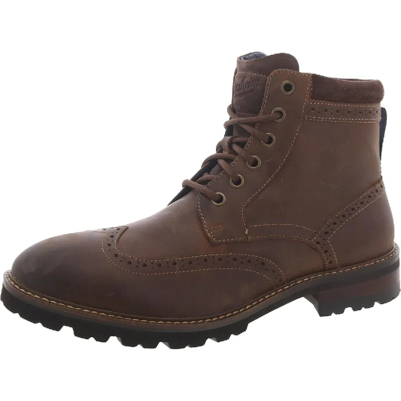 Men's Shock-Resistant Boots Florsheim Mens Leather Lace-Up Combat & Lace-Up Boots