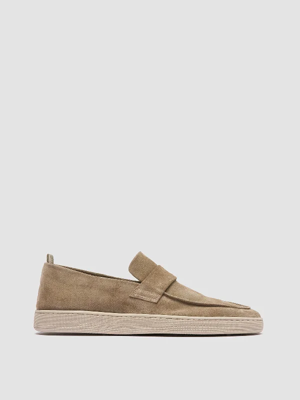 Men's Shock-Resistant Shoes HERBIE 001 - Taupe Suede Penny Loafers