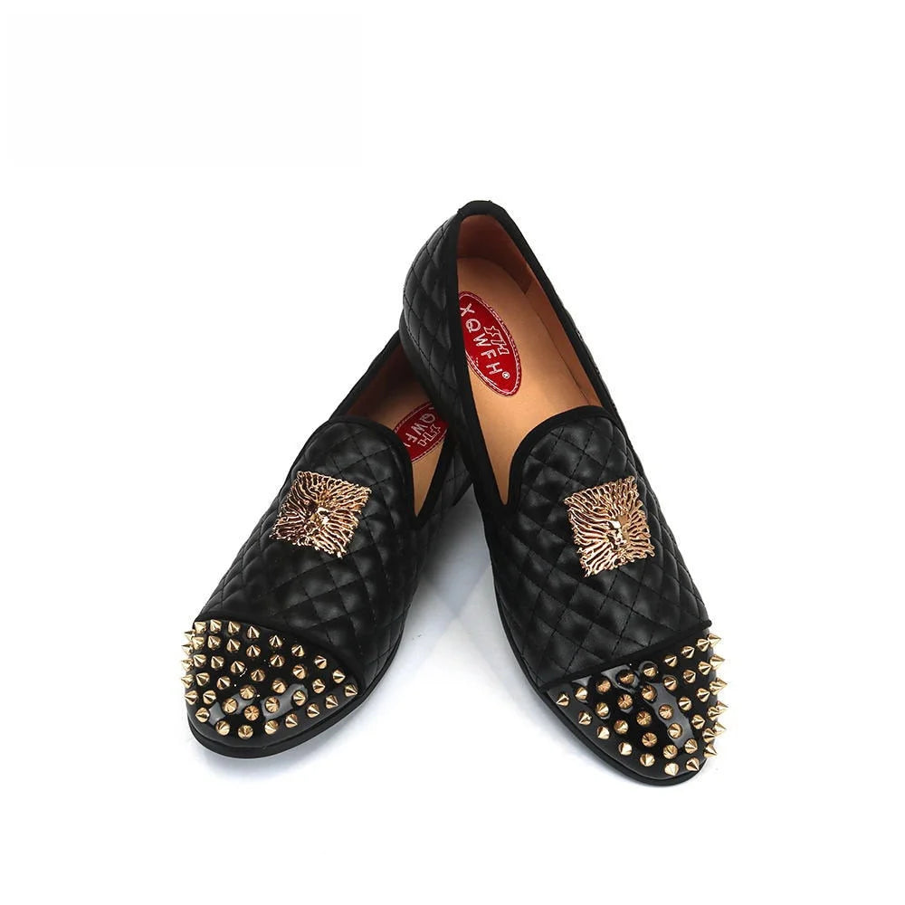 Top-Rated Shoes Now At Special Discounted Prices Autumn Velvet Gold Colored Rivet Slip-On Casual Party Loafers for Men Top-Rated Shoes Now At Special Discounted Prices Autumn Velvet Gold Colored Rivet Slip-On Casual Party Loafers for Men
