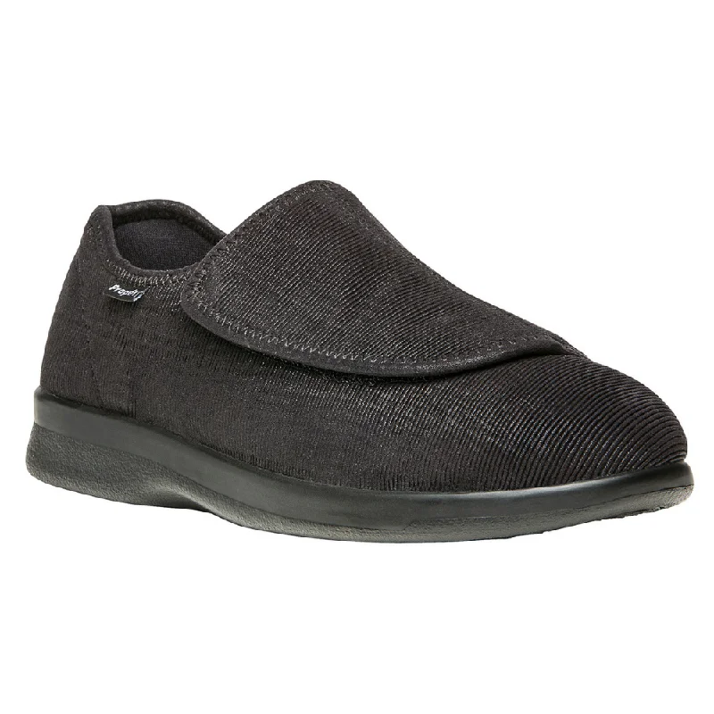 Men's Durable Shoes Propet Cush N Foot Black Corduroy Slipper (Men's)