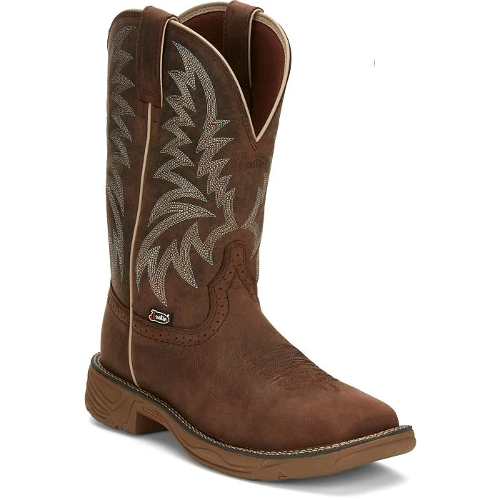 Men's Minimalist Boots JUSTIN RUSH STAMPEDE WESTERN WORK BOOT STYLE SE7400