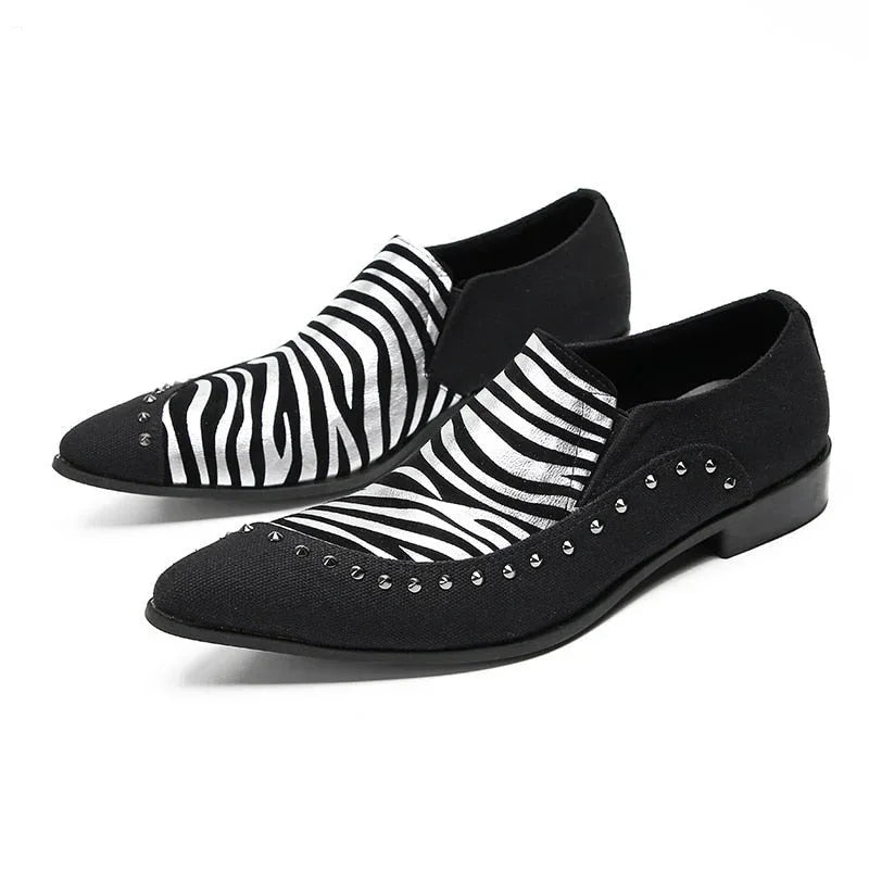 Limited-Time Offer On Premium Shoes Men's Black Zebra-stripe Leather Slip-on Formal Business Party Dress Shoes Limited-Time Offer On Premium Shoes Men's Black Zebra-stripe Leather Slip-on Formal Business Party Dress Shoes