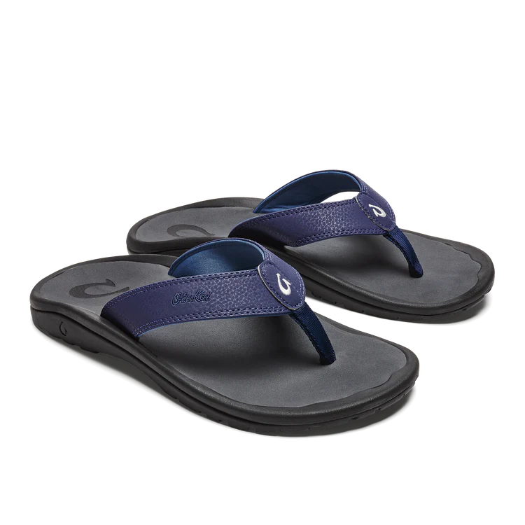 Men's Elegant Shoes Olukai 'Ohana Black/Dk Shadow Men's