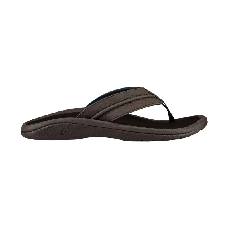 Men's Cozy Shoes Olukai Men's Hokua Flip Flop - Dk Wood