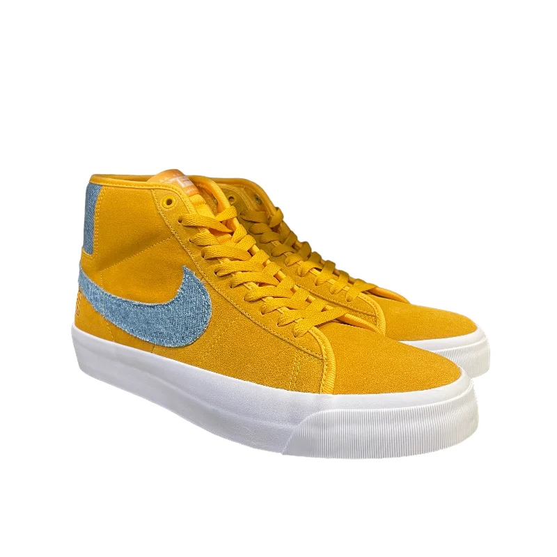Men's Versatile Boots NIKE/Hi-Sneakers/US 10/Cotton/YEL/blazer denim check