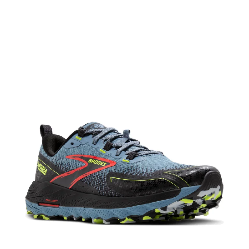 Men's Casual Shoes Brooks Men's Cascadia 18 Sneaker in Citadel/Ebony/Lime