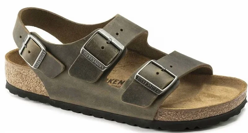 Men's Flexible Shoes Men's Milano Sandal - Regular/wide In Oiled Leather Faded Khaki