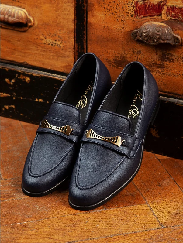High-Quality Shoes Bridge-Bit Cactus Leather Vegan Loafer | Navy
