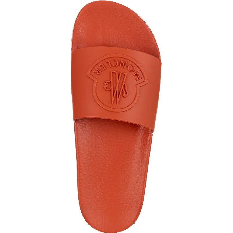 Men's Breathable Shoes Moncler Men's Basile Orange Rubber Slides