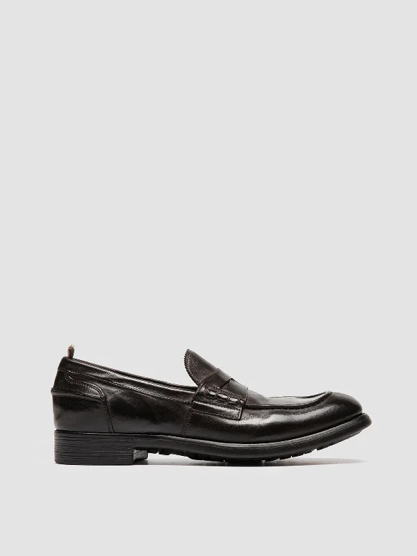 Men's Shock-Absorbing Shoes CHRONICLE 056 - Ebony  Leather Penny Loafers