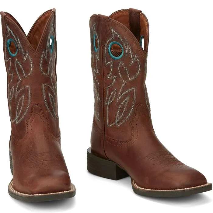 Men's Sporty Shoes JUSTIN MENS BOWLINE BRANDY BROWN SQUARE TOE WESTERN BOOTS STYLE SE7522 Men's Sporty Shoes JUSTIN MENS BOWLINE BRANDY BROWN SQUARE TOE WESTERN BOOTS STYLE SE7522