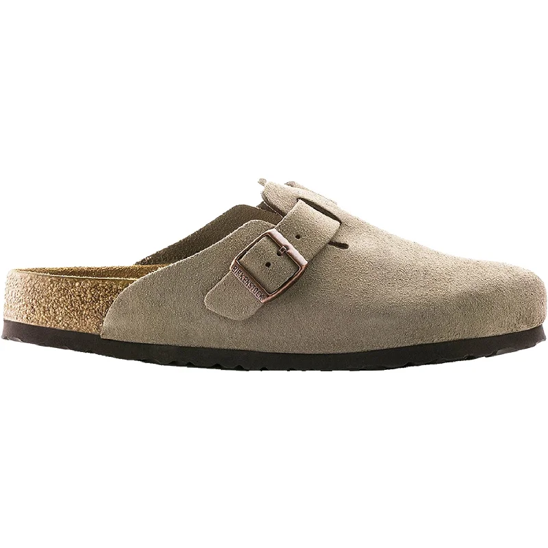 Men's Cushioned Boots Unisex Birkenstock Boston Soft Footbed Taupe Suede