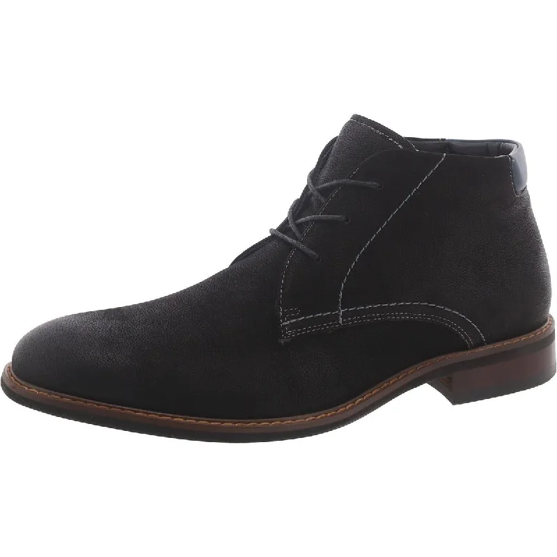 Men's Adaptive Fit Boots Steve Madden Mens Baran Nubuck Lace-Up Chukka Boots