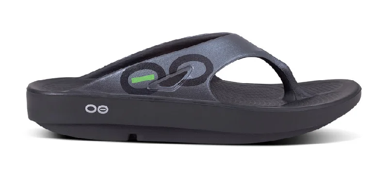 Men's Supportive Shoes OOFOS Men's OOriginal Sport Thong Sandal Black/Graphite
