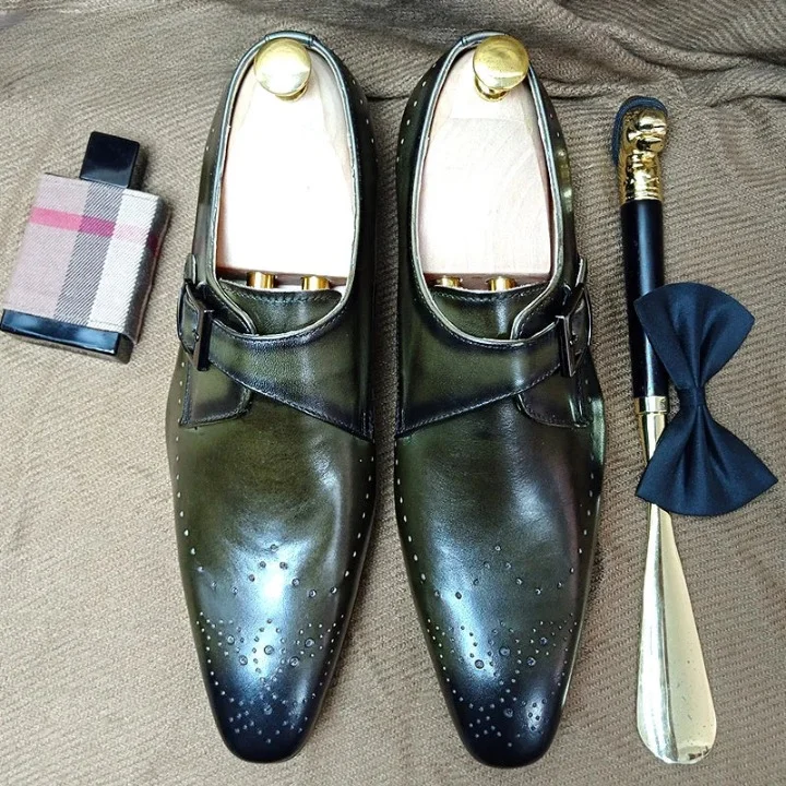 Men's Energy-Return Boots Men's Luxury Green Genuine Leather Buckle Strap Wedding Office Dress Shoes Men's Energy-Return Boots Men's Luxury Green Genuine Leather Buckle Strap Wedding Office Dress Shoes