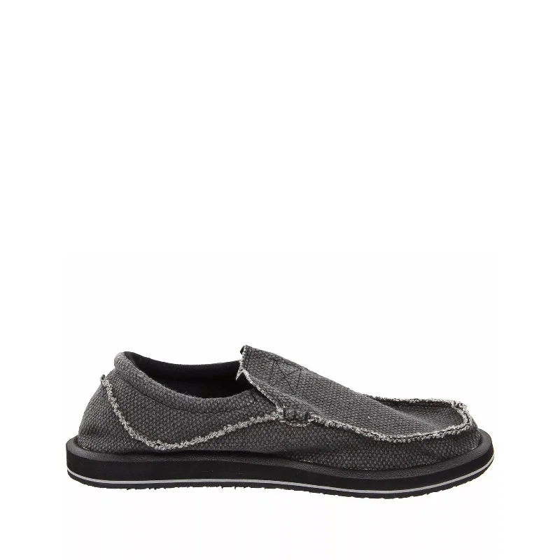 Men's Casual Shoes Men's Shoes Sanuk CHIBA Slip On Sidewalk Surfers Loafers SMF1047 BLACK