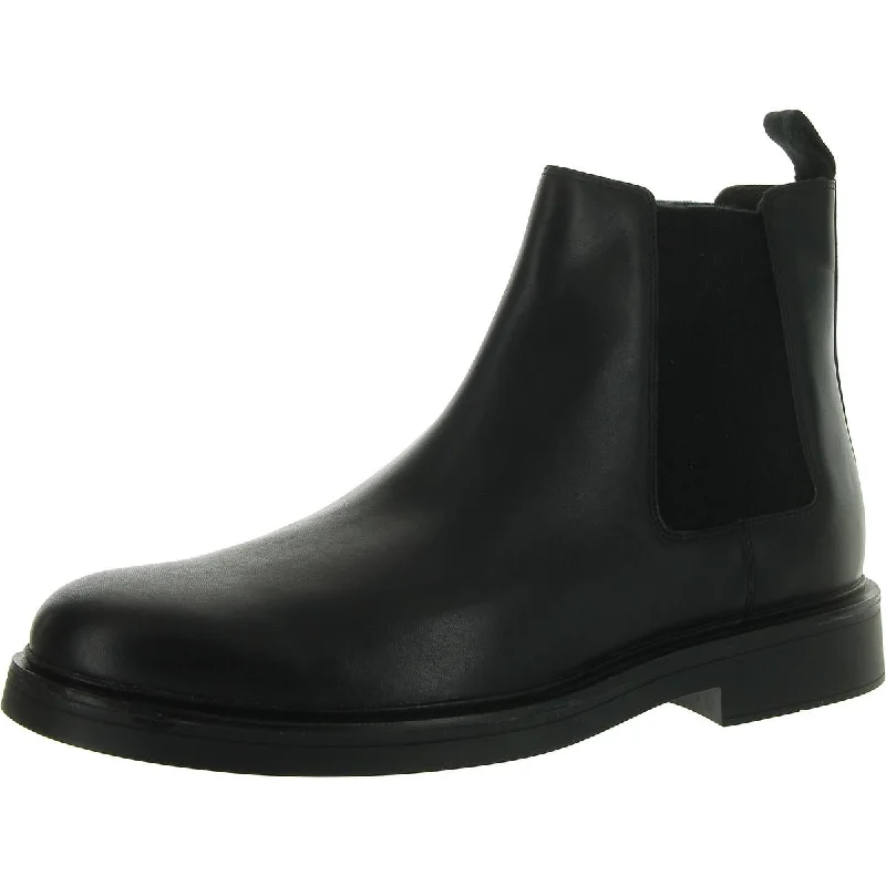 Men's Cozy Shoes Vince Mens Faux Leather Round toe Chukka Boots