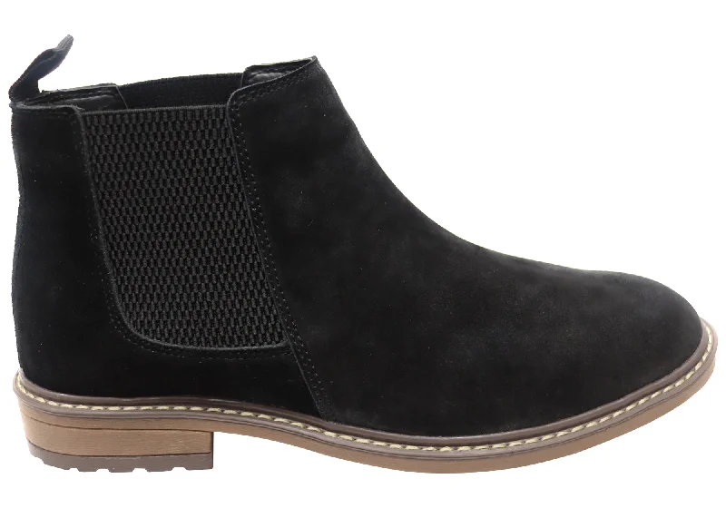 Men's Classic Shoes Natural Comfort Johnson Mens Leather Suede Comfortable Chelsea Boots